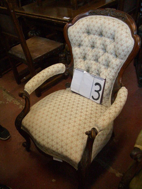 Victorian Open Arm Chair/18050301003