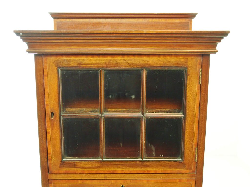 アンティーク家具　イギリスアンティーク　ミュージックキャビネット　キャビネット　譜面収納　引き出し　マホガニー　インレイド　象嵌